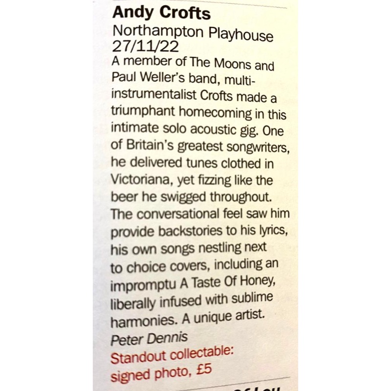 Northampton Playhouse Review news item at Andy Crofts